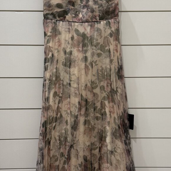 NWT Lulus Most Beautiful Day Ivory Multi Floral Print Organza Maxi Dress - Picture 3 of 9